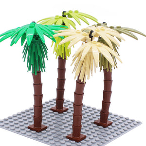 Tropical Plant Set: 3 Sets of 11pcs Small Pieces Bricks for Palm & Coconut Trees (Styles 6135/2563/6064) ( Non-Gobricks brand )