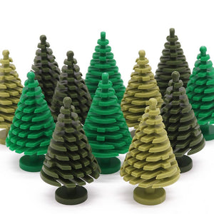 Tactical Pine Tree Building Blocks - 0.3kg Bulk Bag - Wargame & Military MOC Scenery Kit ( Non-Gobricks brand )