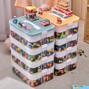 Multi-Compartment Sorting Box for Building Blocks, Parts Classification Storage Box