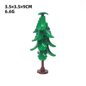 Small Particles Assemble 2682 Building Blocks, 1*1 Round Plate Upright Leaf Plant, Leaf-Shaped Garden Trees