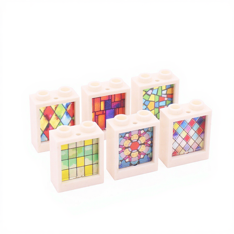1x2x2 Glass Windows & Colored Wall Panels | 5 Frame Colors & 6 Glass Styles | Compatible with #60592+#60601