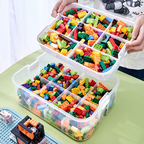 Multi-Compartment Sorting Box for Building Blocks, Parts Classification Storage Box