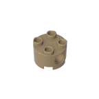 2x2 Cylindrical Brick With Key Holes 17485