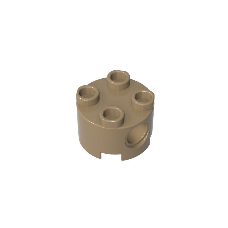 2x2 Cylindrical Brick With Key Holes 17485
