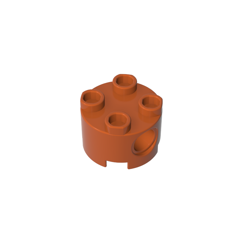 2x2 Cylindrical Brick With Key Holes 17485