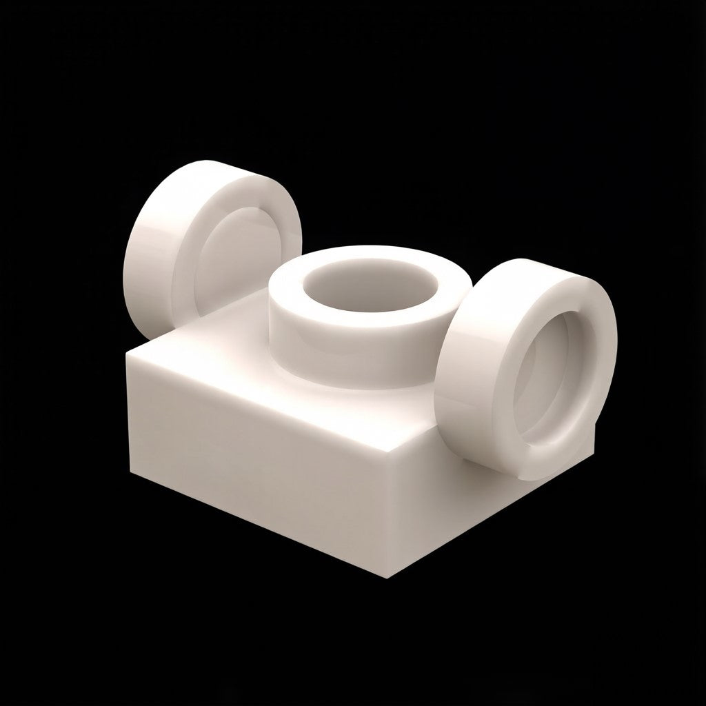 kf-0178 Building Block Part: 1x1 Assembly Piece with Studs on Two Opposite Sides (Non-GoBricks Brand)