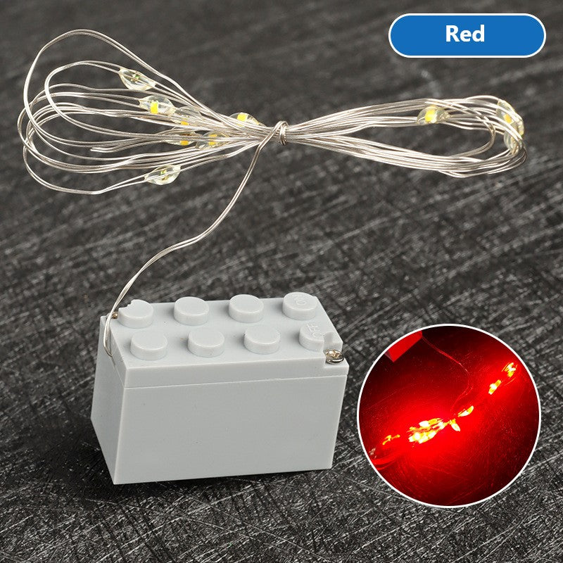 2*4 Building Block String Lights, Led Small Particle Light Strings, Architectural Scene Lighting Decoration Accessories