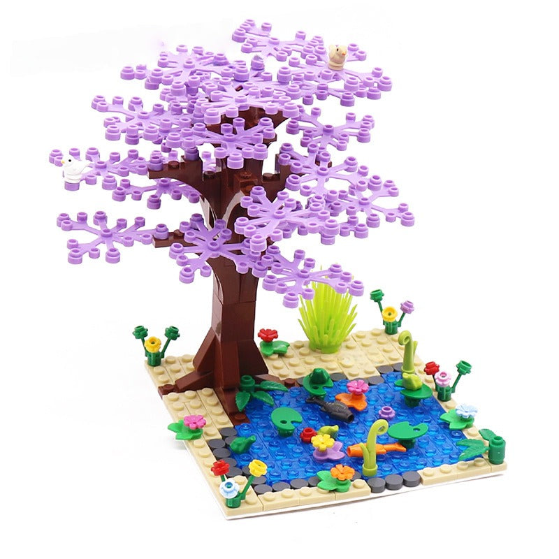 Ultimate Pond Tree Building Kit, 296PCS Bricks Blocks 2417/93551/33320, Multi-Color Nature Scenery