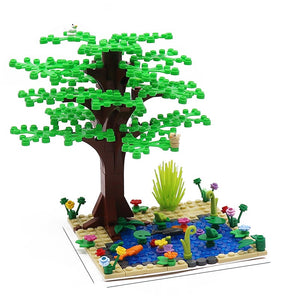 Ultimate Pond Tree Building Kit, 296PCS Bricks Blocks 2417/93551/33320, Multi-Color Nature Scenery ( Non-Gobricks brand )