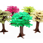 Small Plastic Building Blocks, 58PCS Tree Set x 3, #2417 DIY Scene MOC