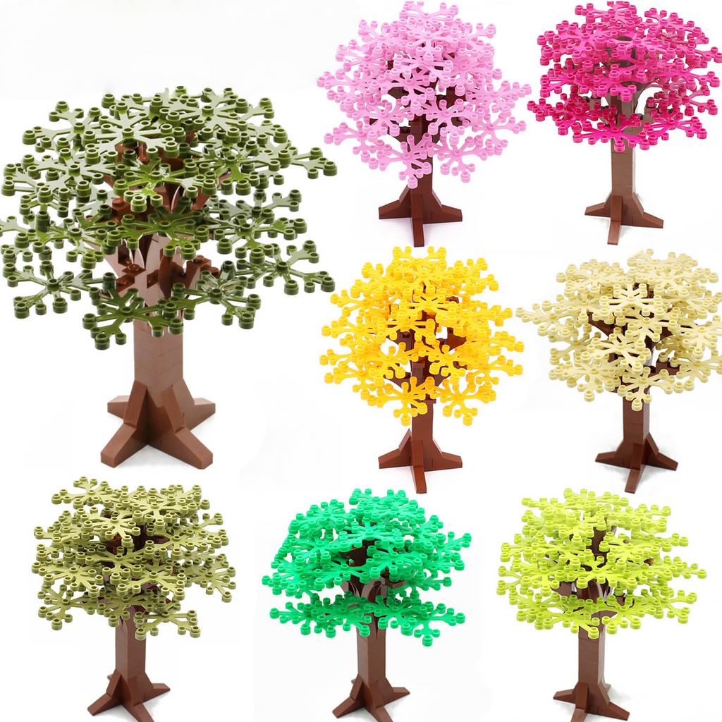 Small Plastic Building Blocks, 58PCS Tree Set x 3, #2417 DIY Scene MOC
