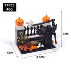 Halloween Decoration Building Bocks, Ghost and Death God Cemetery Street Scene, MOC Scene Ornaments