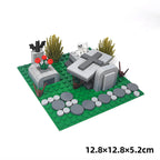 Halloween MOC Figurine, Small Particle Ghost Skull Cemetery Scene, Halloween DIY Figurine Toy