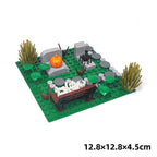 Halloween MOC Figurine, Small Particle Ghost Skull Cemetery Scene, Halloween DIY Figurine Toy