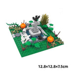 Halloween MOC Figurine, Small Particle Ghost Skull Cemetery Scene, Halloween DIY Figurine Toy