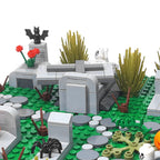 Halloween MOC Figurine, Small Particle Ghost Skull Cemetery Scene, Halloween DIY Figurine Toy