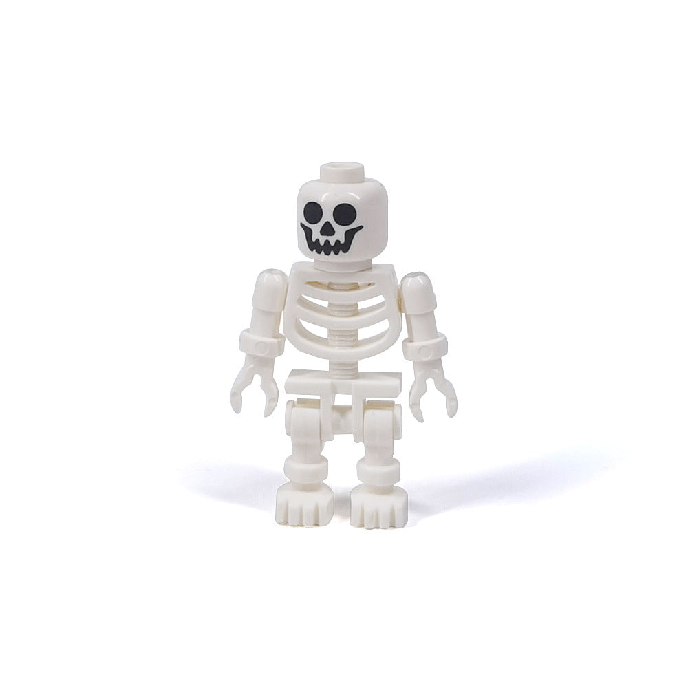 Halloween Skeleton Figurines, Ghost and Death God Figures, Cemetery Building Block Scenes Figurines