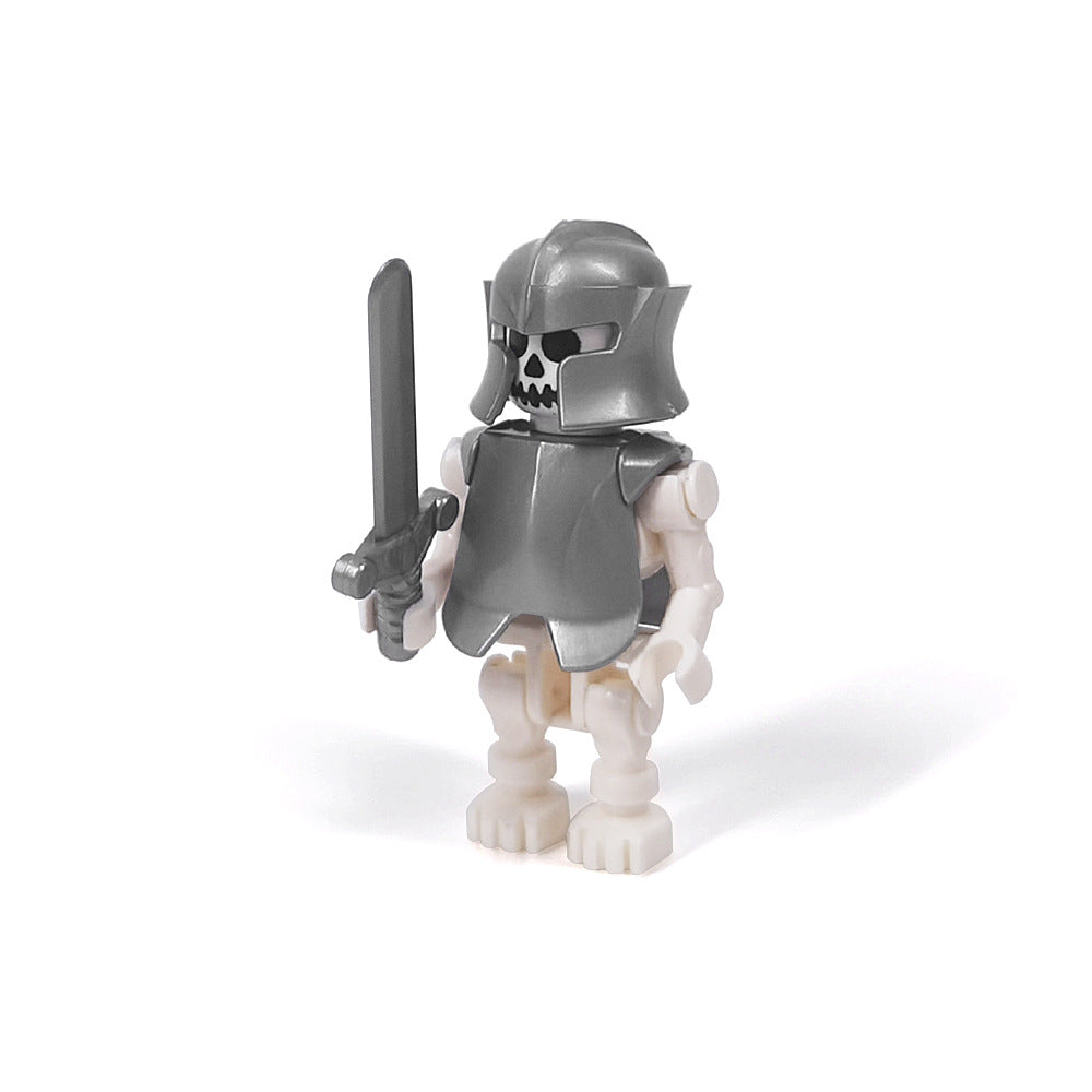 Halloween Skeleton Figurines, Ghost and Death God Figures, Cemetery Building Block Scenes Figurines