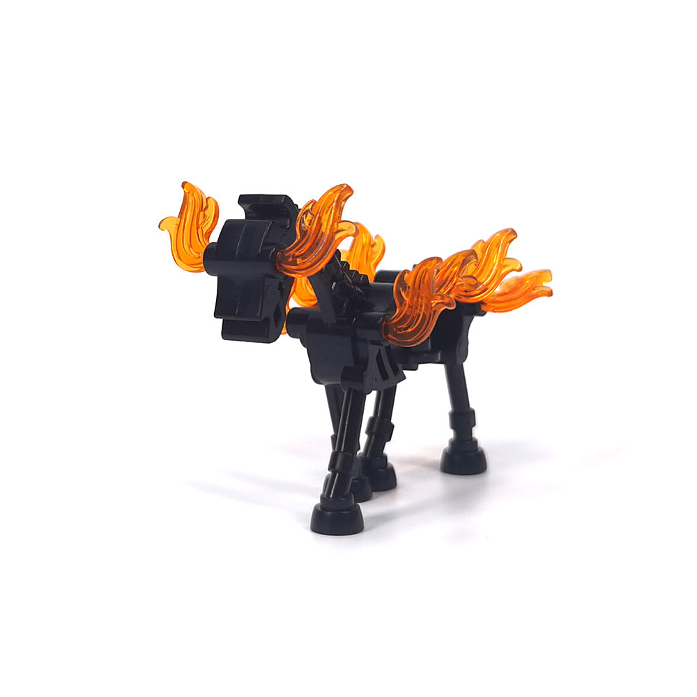 Halloween Skeleton Figurines, Ghost and Death God Figures, Cemetery Building Block Scenes Figurines
