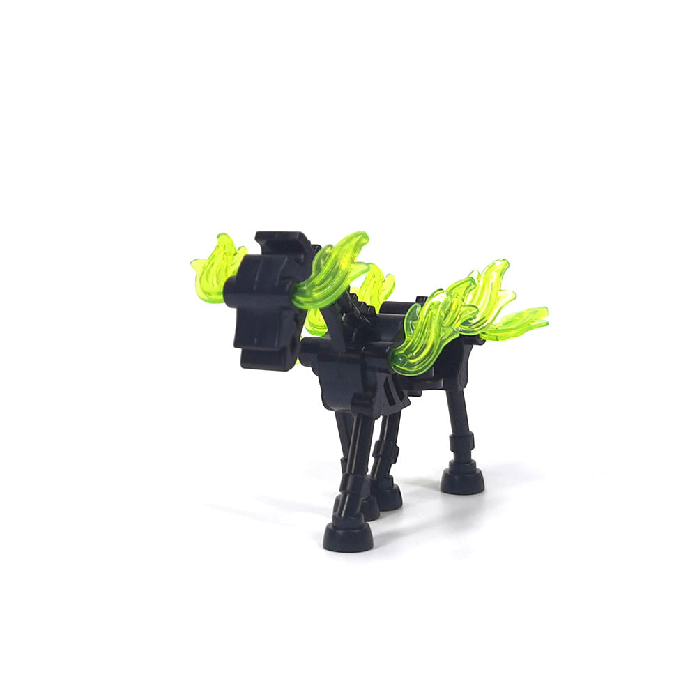 Halloween Skeleton Figurines, Ghost and Death God Figures, Cemetery Building Block Scenes Figurines