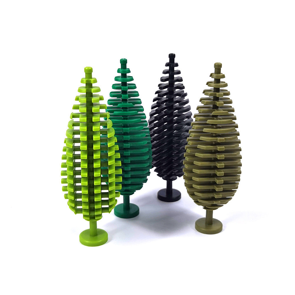 Small Particle Building Garden Parts, Spruce Tree Street Scenery Ornaments, 3778 Cypress Forest Scene Decoration