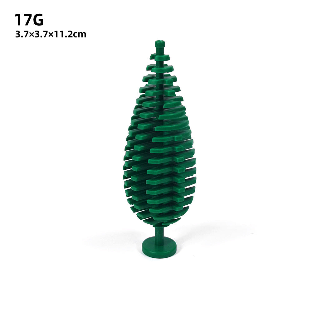 Small Particle Building Garden Parts, Spruce Tree Street Scenery Ornaments, 3778 Cypress Forest Scene Decoration