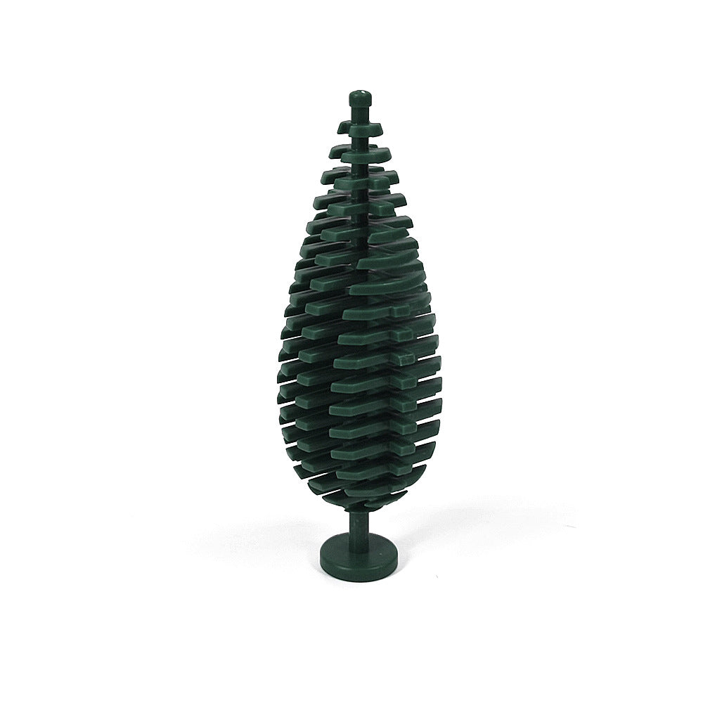 Small Particle Building Garden Parts, Spruce Tree Street Scenery Ornaments, 3778 Cypress Forest Scene Decoration