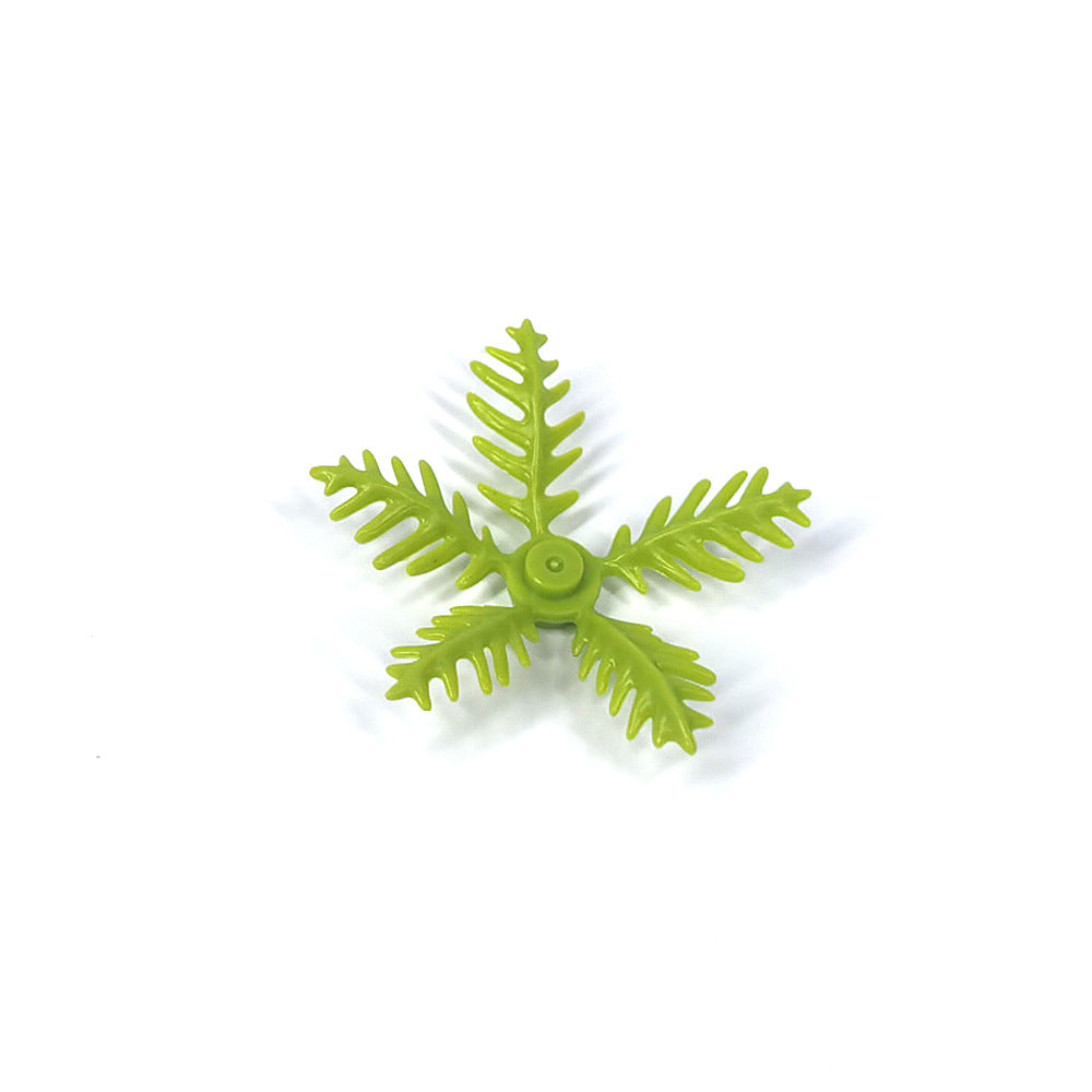 Small Plastic Building Blocks, Small Coconut Leaves, Seaside Palm Leaves, Rainforest Accessories Toys