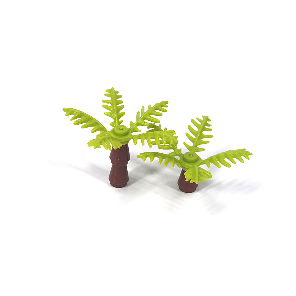 Small Plastic Building Blocks, Small Coconut Leaves, Seaside Palm Leaves, Rainforest Accessories Toys