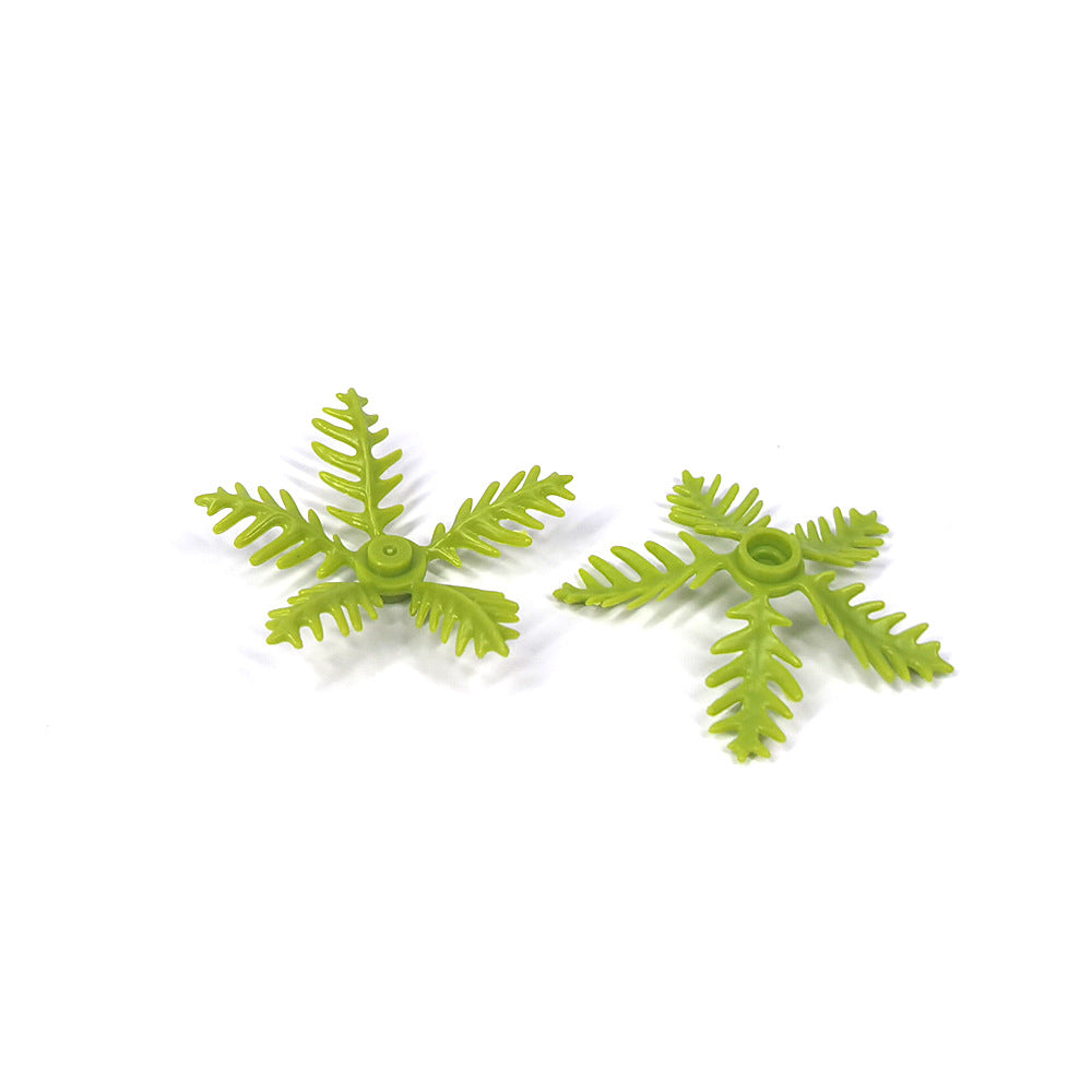Small Plastic Building Blocks, Small Coconut Leaves, Seaside Palm Leaves, Rainforest Accessories Toys