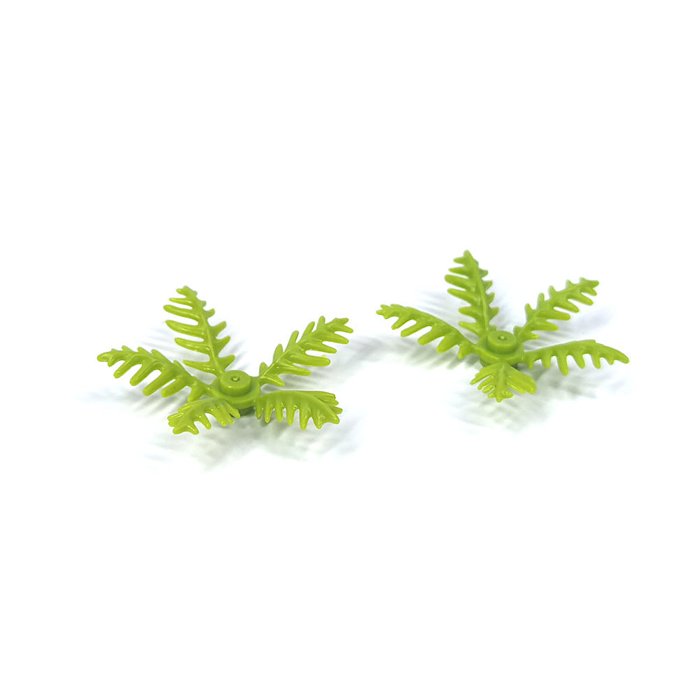 Small Plastic Building Blocks, Small Coconut Leaves, Seaside Palm Leaves, Rainforest Accessories Toys