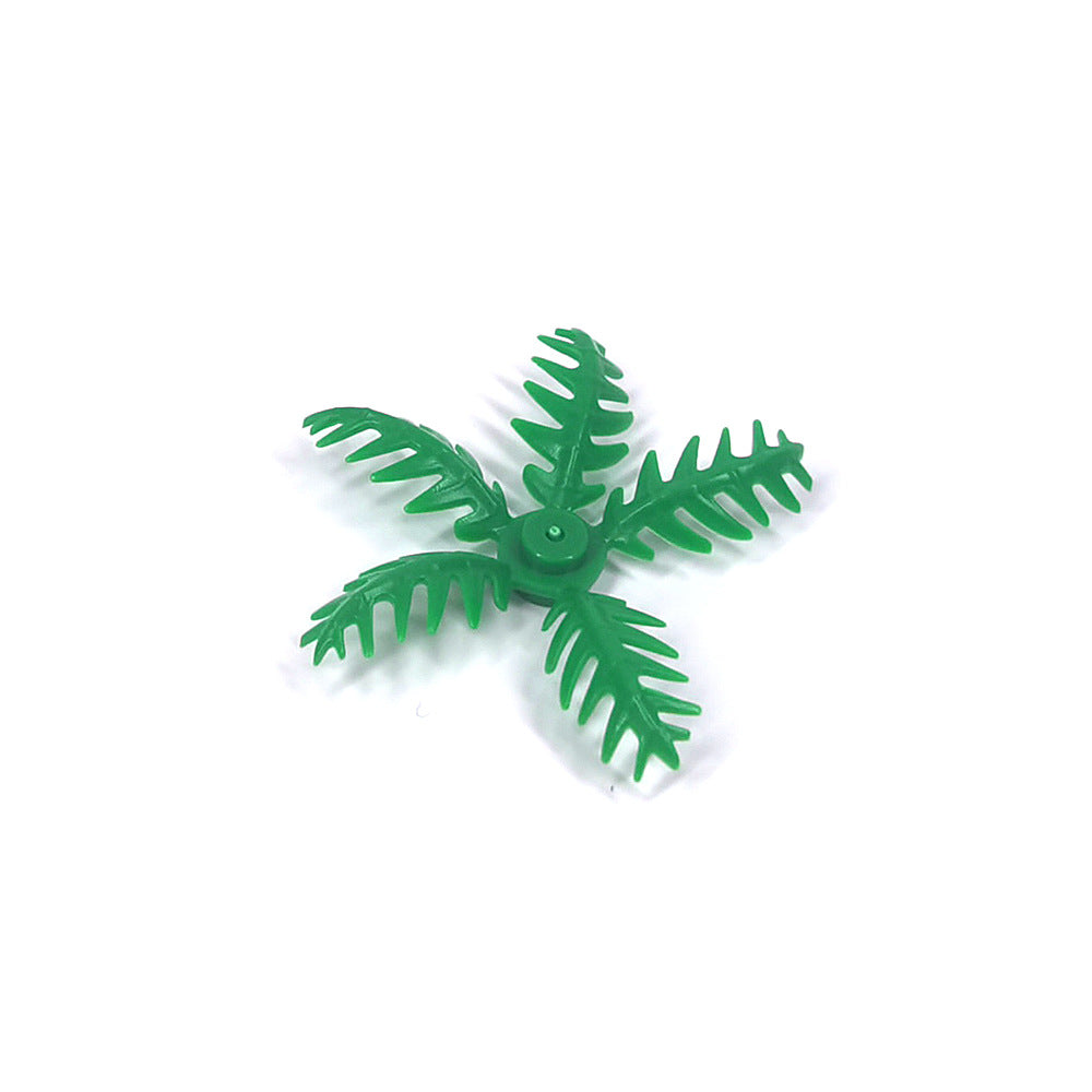 Small Plastic Building Blocks, Small Coconut Leaves, Seaside Palm Leaves, Rainforest Accessories Toys