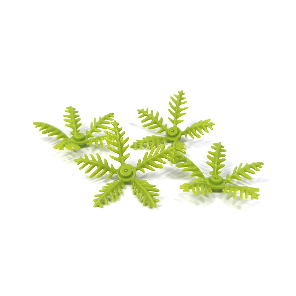 Small Plastic Building Blocks, Small Coconut Leaves, Seaside Palm Leaves, Rainforest Accessories Toys