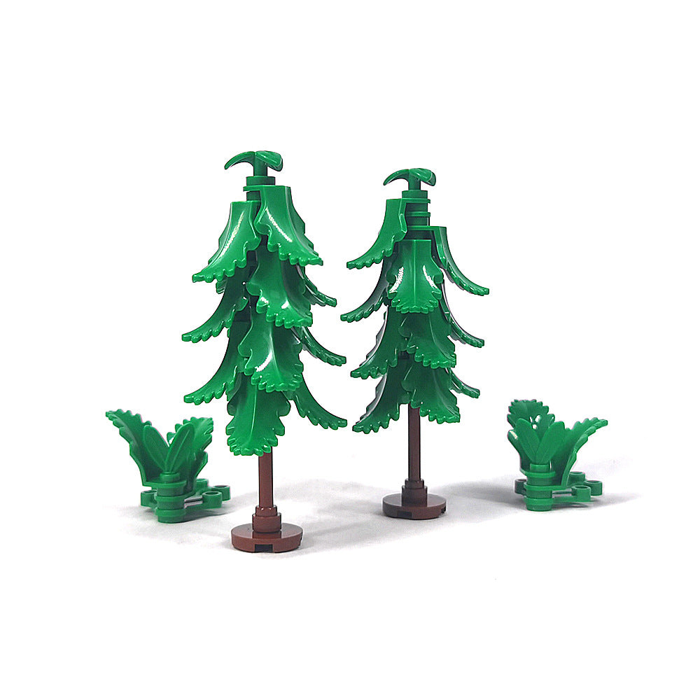 Small Particles Assemble 2682 Building Blocks, 1*1 Round Plate Upright Leaf Plant, Leaf-Shaped Garden Trees
