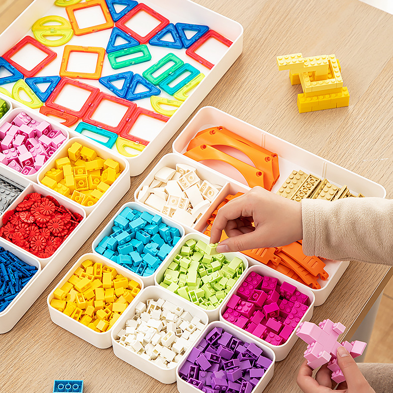 Reconfigurable Bricks Sorting Boxes, Puzzle Sorting Trays, Small Parts Storage Boxes, Bricks Storage Box