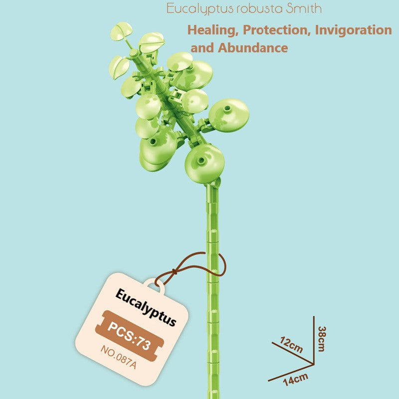 Intelligent Small Particle Assembly Building Blocks in the Shape of Flowers, Compatible with Realistic Everlasting Flowers, Best Birthday and Christmas Gift