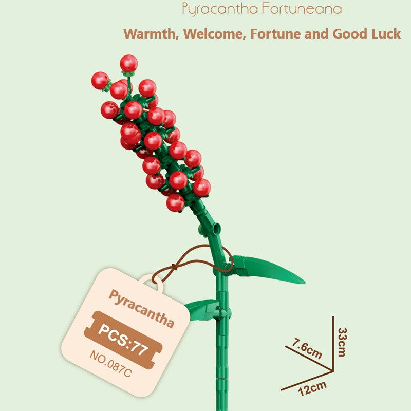 Intelligent Small Particle Assembly Building Blocks in the Shape of Flowers, Compatible with Realistic Everlasting Flowers, Best Birthday and Christmas Gift