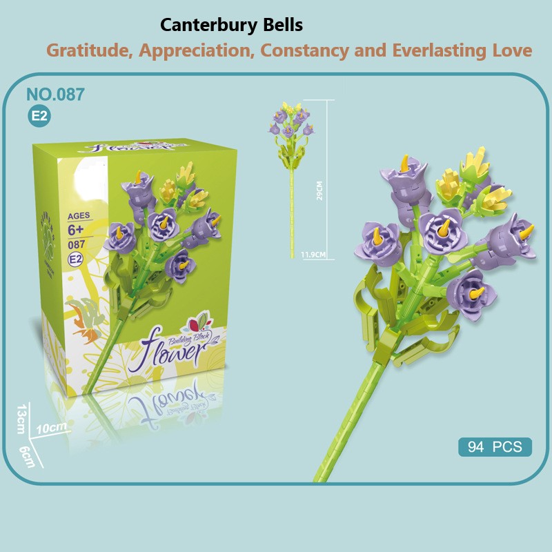 Intelligent Small Particle Assembly Building Blocks in the Shape of Flowers, Compatible with Realistic Everlasting Flowers, Best Birthday and Christmas Gift