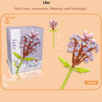 Intelligent Small Particle Assembly Building Blocks in the Shape of Flowers, Compatible with Realistic Everlasting Flowers, Best Birthday and Christmas Gift