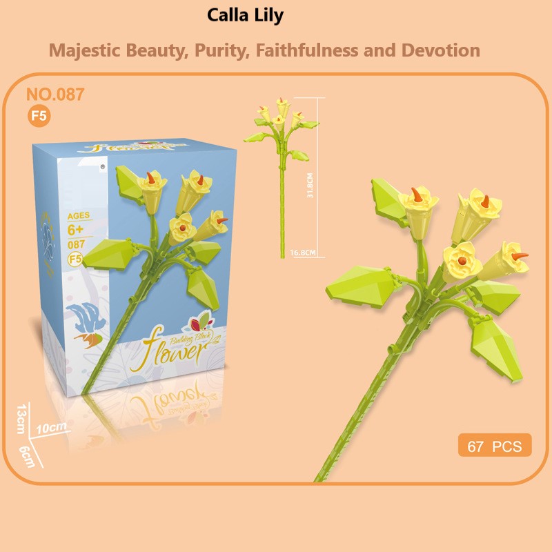 Intelligent Small Particle Assembly Building Blocks in the Shape of Flowers, Compatible with Realistic Everlasting Flowers, Best Birthday and Christmas Gift