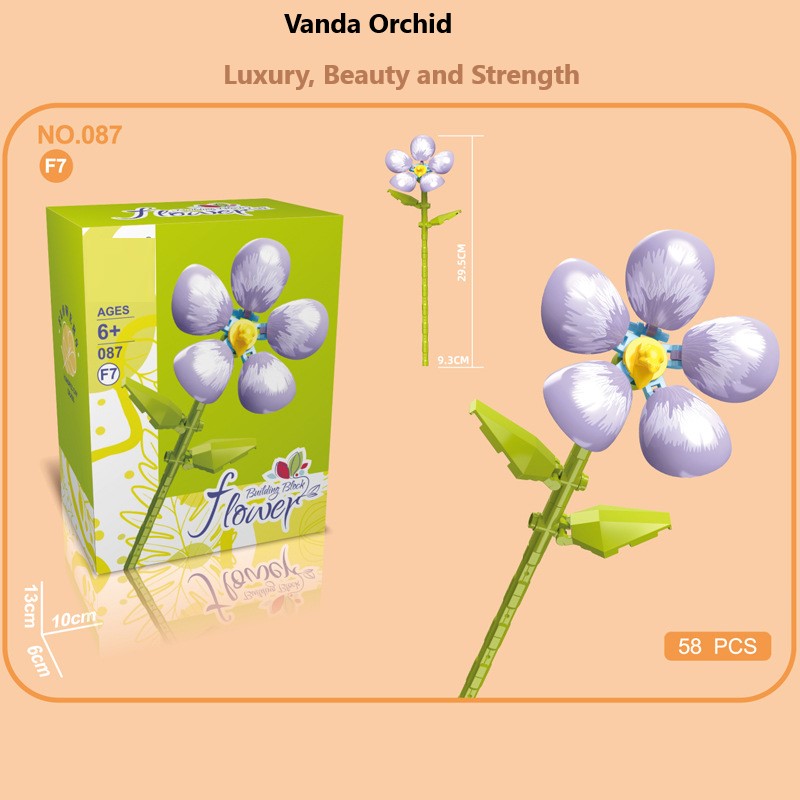 Intelligent Small Particle Assembly Building Blocks in the Shape of Flowers, Compatible with Realistic Everlasting Flowers, Best Birthday and Christmas Gift