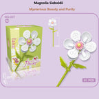 Intelligent Small Particle Assembly Building Blocks in the Shape of Flowers, Compatible with Realistic Everlasting Flowers, Best Birthday and Christmas Gift