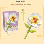 Intelligent Small Particle Assembly Building Blocks in the Shape of Flowers, Compatible with Realistic Everlasting Flowers, Best Birthday and Christmas Gift