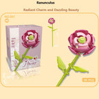Intelligent Small Particle Assembly Building Blocks in the Shape of Flowers, Compatible with Realistic Everlasting Flowers, Best Birthday and Christmas Gift