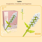 Intelligent Small Particle Assembly Building Blocks in the Shape of Flowers, Compatible with Realistic Everlasting Flowers, Best Birthday and Christmas Gift