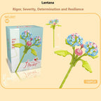 Intelligent Small Particle Assembly Building Blocks in the Shape of Flowers, Compatible with Realistic Everlasting Flowers, Best Birthday and Christmas Gift