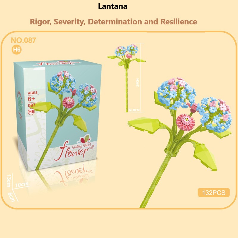 Intelligent Small Particle Assembly Building Blocks in the Shape of Flowers, Compatible with Realistic Everlasting Flowers, Best Birthday and Christmas Gift