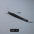 Stainless Steel Anti-Static Tweezers - Straight/Bent Tips for Electronics
