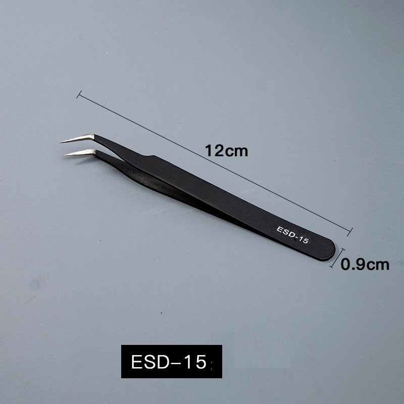 Stainless Steel Anti-Static Tweezers - Straight/Bent Tips for Electronics