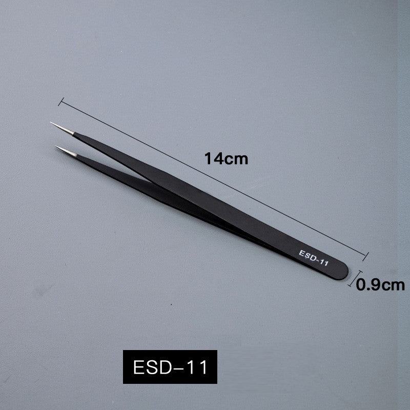 Stainless Steel Anti-Static Tweezers - Straight/Bent Tips for Electronics